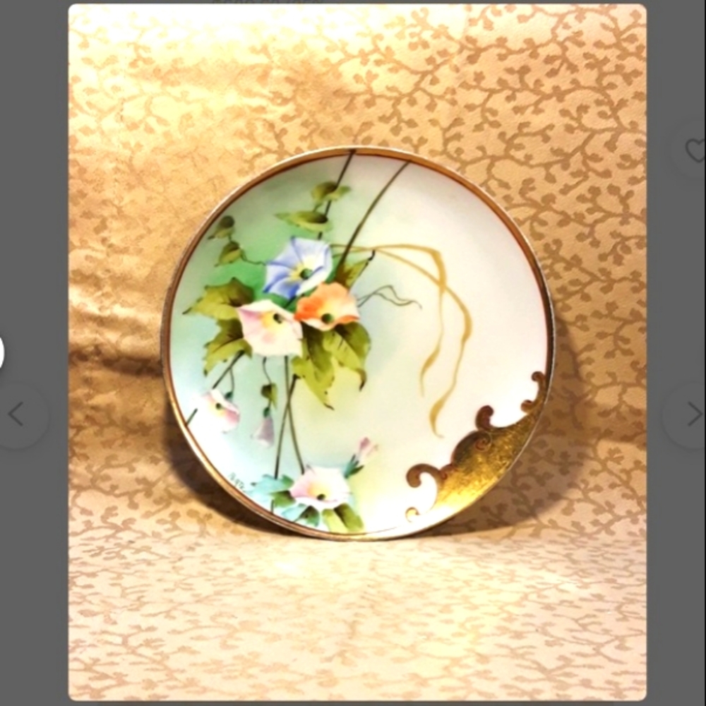 Antique~Imperial Austria Amphora Plate~Hand Painted~Victorian Shabby Cottage
